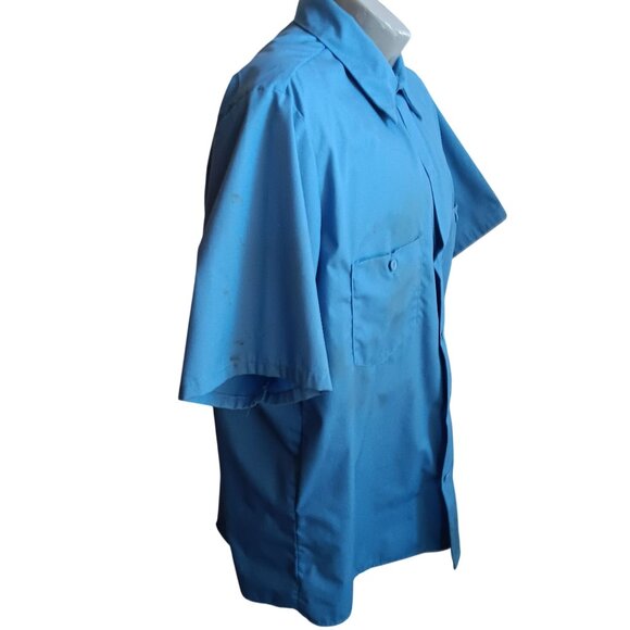 Men's Large Vintage Work Shirt Union Made USA Button-Up Distressed 80's Mechanic - Picture 3 of 9